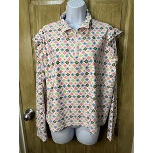 WOMEN'S SMITH & QUINN PULLOVER, SIZE: XL COLOR: PINK/BLUE/GREEN (J537)